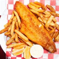 Fish & Chips · Served with tartar sauce and coleslaw.