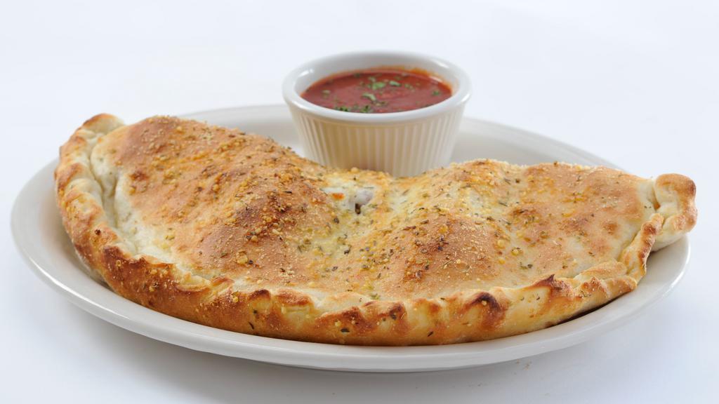 Individual Special Calzone · Mozzarella, ricotta, Italian sausage,  red  onion, mushroom, and green bell peppers