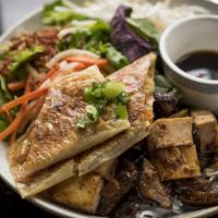 Vegetarian Vermicelli Noodles · Vegetarian. Spinach and NW tofu wrapped in tofu paper, shiitake and wood-ear mushrooms, rice...