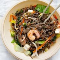 Soba Noodle · Organic Soba, Mixed Protein &  Vegetables.