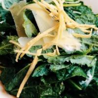 Kale Caesar Salad. · BABY KALE | SHAVED PARMESAN | TORTILLA STRIPS