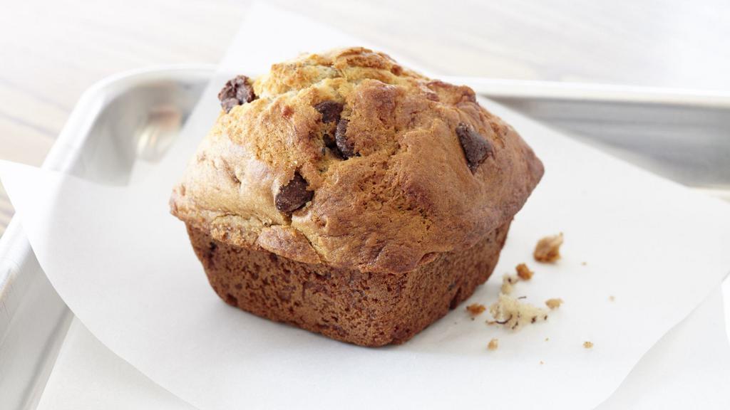 Banana Chocolate Chip · Our newest muffin: always scratch baked with fresh bananas and filled with milk chocolate chips.