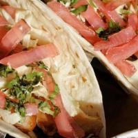 2 Ranch Style Flour Tacos With One Side · 2 Flour Tortillas Filled with Your Choice of Meat, Topped with Chopped Cabbage, Cilantro, Pi...