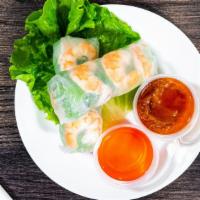 Fresh Spring Rolls · Shrimp or tofu, lettuce, cucumber, carrots, avocado wrapped in rice paper. Served with sweet...