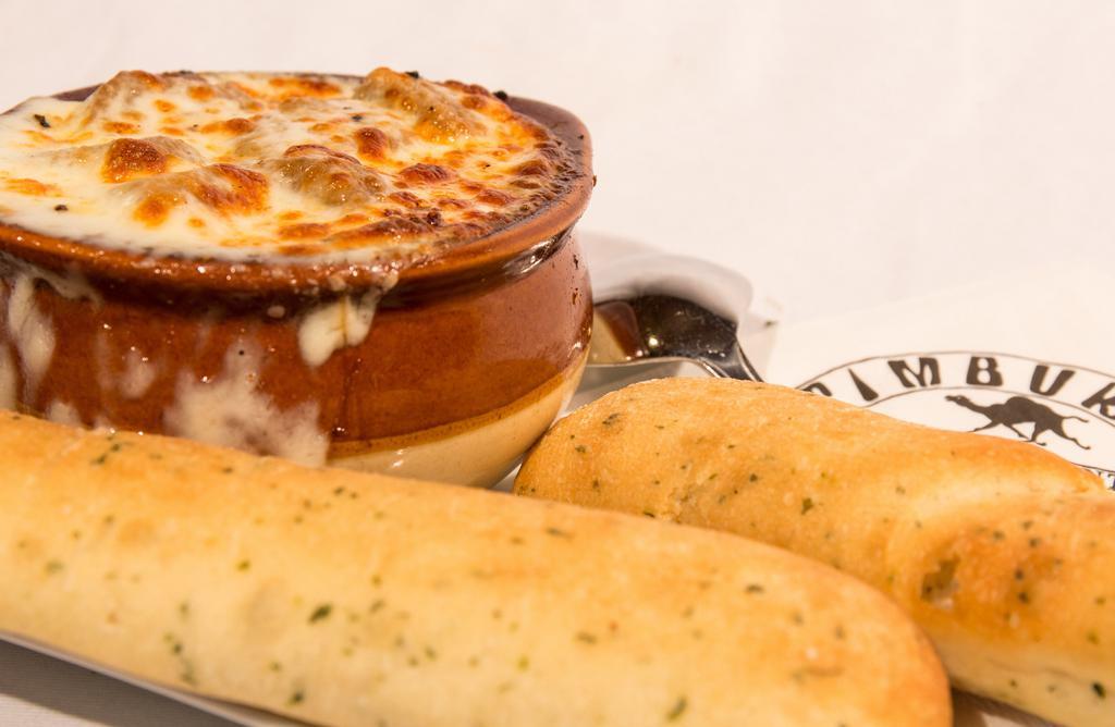 French Onion · topped with imported cheese.