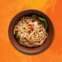 Asian Street Veggie Noodles · Noodles stir-fried in a wok and are mixed carrot, cabbage, and Thai sweet black sauce.