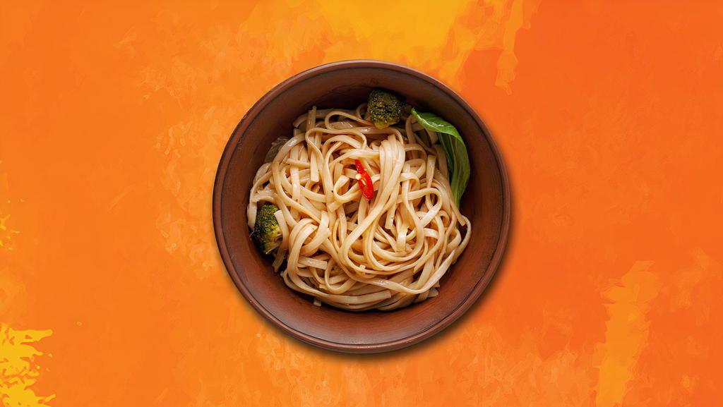 Asian Street Veggie Noodles · Noodles stir-fried in a wok and are mixed carrot, cabbage, and Thai sweet black sauce.