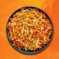 Fried Szechuan Veggie Noodles · Spicy pan fried noodles with bell peppers, onions, tomatoes, Thai basil, and finished with s...