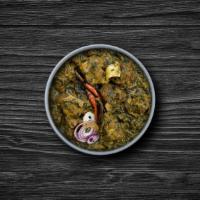 Lamb & Spinach Green Curry · Tender chunks of marinated boneless lamb, slow-cooked in a thick onion, ginger, garlic, and ...