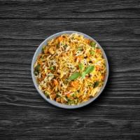 Awadhi Veggie Biryani · Seasonal vegetables cooked with our signature biryani masala gravy and long grain premium ba...