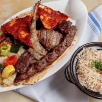 Mixed Grill  For 2 · Beef kebab, chicken shish taouk, lamb chops, kofta, seasonal grilled vegetables