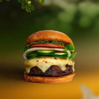 Laps For Jalapeno Vegan Burger  · Seasoned plant-based patty topped with melted vegan cheddar cheese, jalapenos, lettuce, toma...