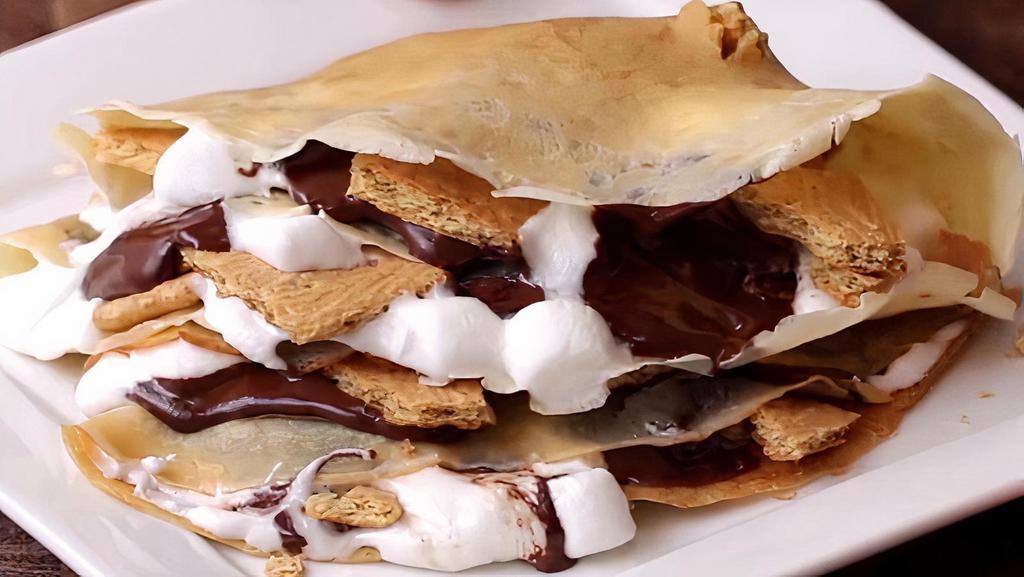 S'Mores · Nutella, graham crackers, marshmallows.