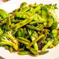 Broccoli With Snow Peas And String Beans · Large size only.