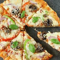  Veggie Pizza · Tomato sauce, mozzarella cheese, onion, mushroom, black olive and green pepper.