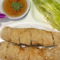 Vietnamese Spring Rolls (2) · Fried roll of chicken mixed with glass noodle and vegetables, served with lettuce and vietna...