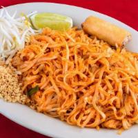 Pad Thai · Stir fried rice noodles, egg, bean sprouts, onion, peanut and limes.