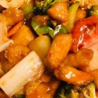 Sweet & Sour Chicken · Crispy chicken mixed vegetables and sweet and sour sauce.