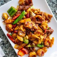 Kung Pao Triple Delight · Spicy. Chicken, shrimp and beef.
