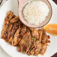 Chicken Teriyaki · Grill chicken, salad, miso soup and rice.