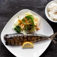 Saba Shioyaki · Grilled mackerel with sea salt.