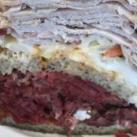 Beef Of Burden · Pastrami and fresh turkey with Russian dressing and coleslaw.