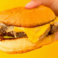 Bucktown Burger · Two 4 oz Angus Beef patty, smash style. Comes with American cheese, burger sauce, pickles an...