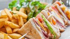 Chicken Salad Club · Choice of bread with provolone, lettuce, tomatoes, bacon and mayo. Served with chips.