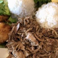 Big Kahuna Plate Lunch Special · Kal bi ribs, teriyaki chicken and beef.