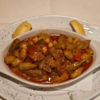 Baby Okra W/ Lamb / Etli Banya · Turkish baby okra sauteed w/ peppers, tomatoes w/ chef's seasonings served w/ rice. Gluten f...