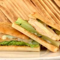 Grilled Chicken Sandwich · Grilled chicken breast, onions, green peppers, lettuce, tomatoes,  mayonnaise and provolone ...