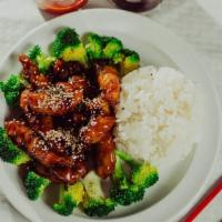 Teriyaki Chicken · Grilled Chicken loaded with House Special Teriyaki sauce & lightly added sesami seed.