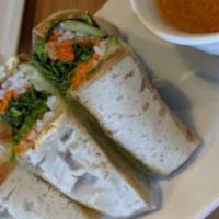 Vegetarian Spring Roll (3) · Gluten-Free. Soft rice paper wrap with tofu, vermicelli noodle, mint, carrots and green leaf...