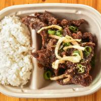Mongolian Beef · crispy beef Mongolian sauce white rice