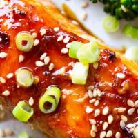 Salmon Teriyaki Dinner Bento  · Fresh Atlantic salmon, lightly marinated, grilled to perfection then topped with home-made t...