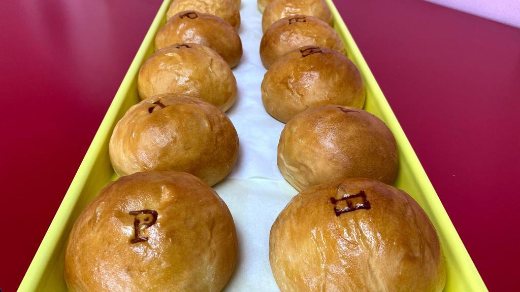 Kolache Mix · Mix of Kolaches (Sausage egg & cheese, Bacon egg & cheese, Ham & cheese, Rancheoro, Potato egg & cheese, BBQ, Egg & Cheese, and Jalapeno biscuit). This mix box can be subject to availability.