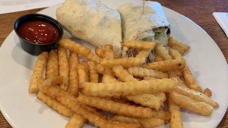 Cajun Chicken Pepper-Jack Wrap · Char-grilled chicken breast coated with Cajun seasoning & topped with our house made ranch dressing, pepper jack cheese, lettuce & tomato.