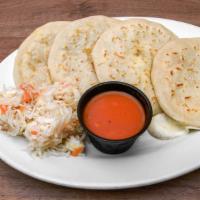 Pupusas · Thick handmade tortilla filled with choice of ingredients