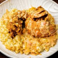 Mac & Cheese (Lg) · Southern delight made with 5 different cheeses. Guaranteed you'll want more.