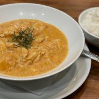 Panang Curry · Mild Hot. Very authentic taste. Our homemade peanut curry in coconut milk cooked with your c...
