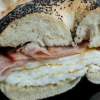 The Skinny Ham · Free to sub bagel w/ another type of bread. Poppy bagel scooped, skinnied & toasted, sliced ...