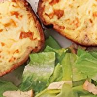 Croque Monsieur · Classic French ham & cheese. Smoked ham & Swiss with garlic cream sauce baked on country bre...