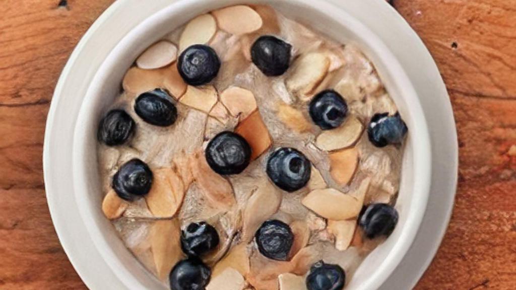 Oatmeal · Choose two: blueberries, strawberries, pecans, almonds, or raisins with brown sugar on side.