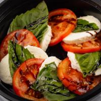 Caprese Salad · Fresh Mozzarella, Heirloom tomato, Basil, Aged Balsamic