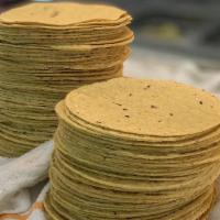 A Dozen Tortillas · Housemade organic tortillas made from oaxacan corn (pkg of 12)