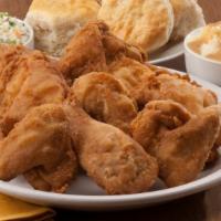 3 Piece Wing Meal · Includes 2 Sides and a Biscuit.