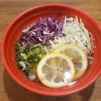 Lemon Udon ( Cold ) · cabbage, red cabbage , green onion , lemon