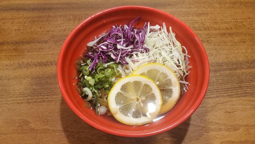 Lemon Udon ( Cold ) · cabbage, red cabbage , green onion , lemon