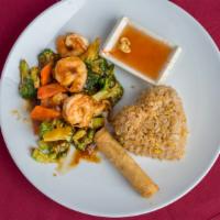 Shrimp Broccoli · Jumbo Shrimp With broccoli and carrots in brown sauce