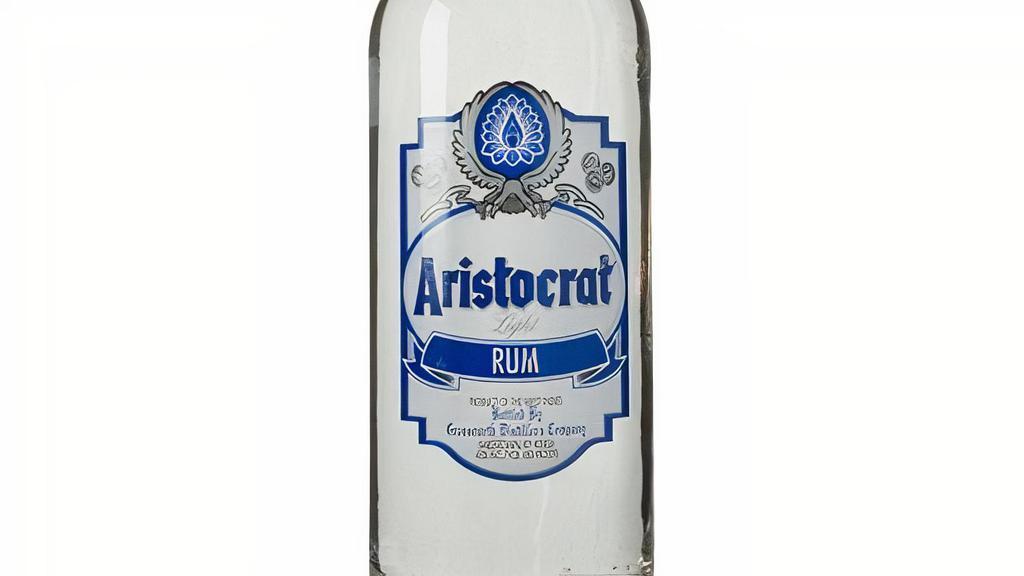 Aristocrat White Rum · 1 liter bottle of Aristocrat 80 proof white rum.  This bottle is 25% larger then the normal 750ml bottles you typically find in a store